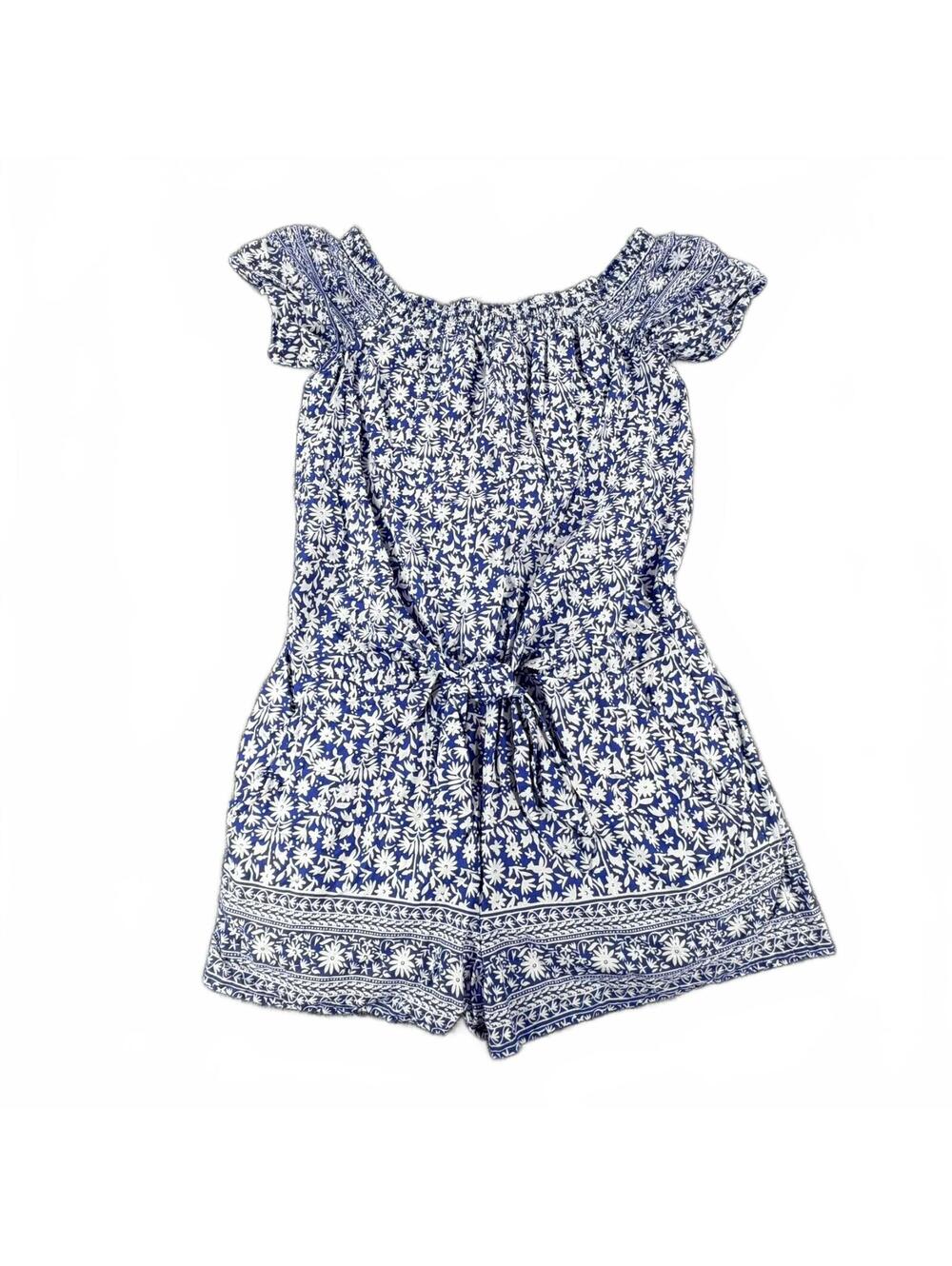 Women's Vineyard Vines Blue Floral Lightweight Cotton Romper Size S